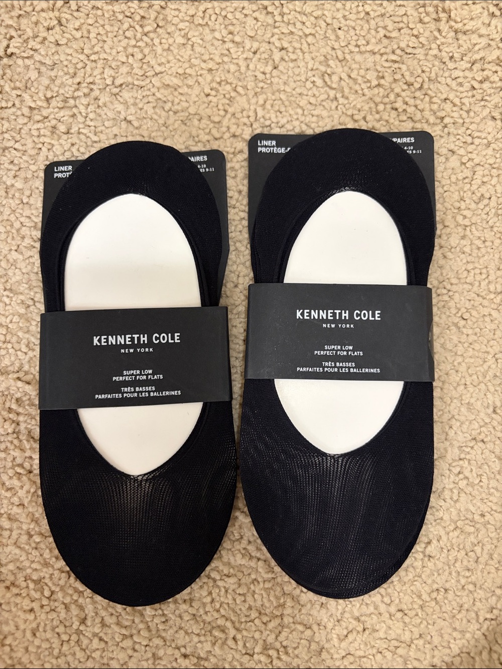 Brand new with tags- Kenneth Cole Black Low-Cut Liner Socks - 2 packs (6 pairs)
